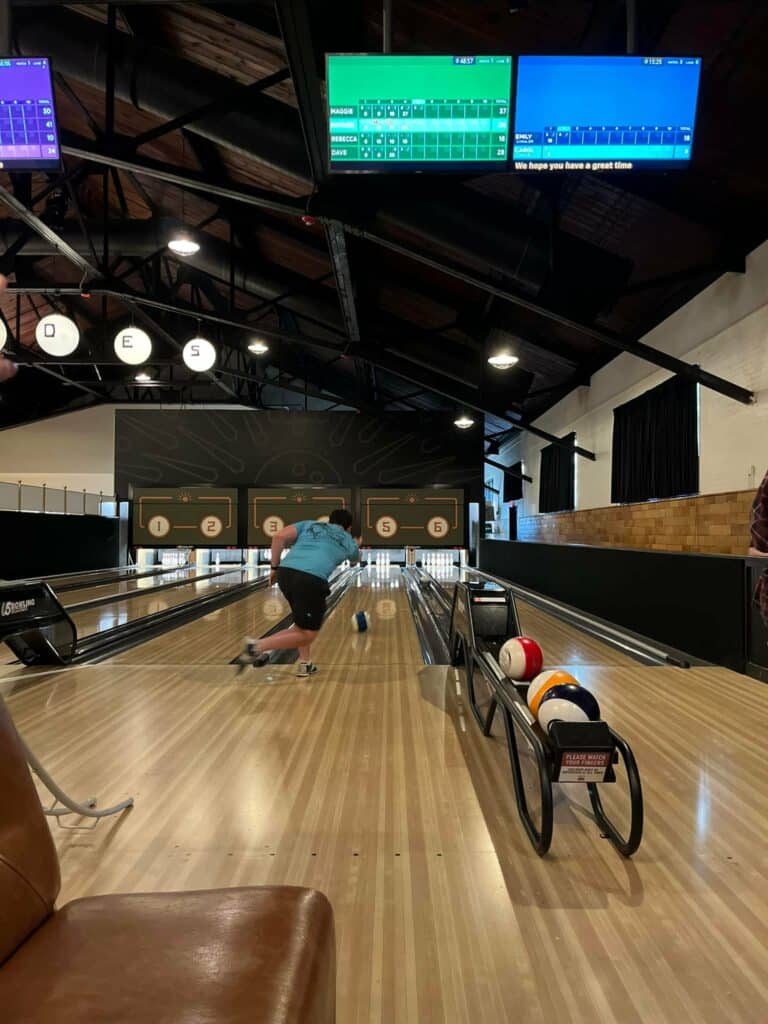 man bowling