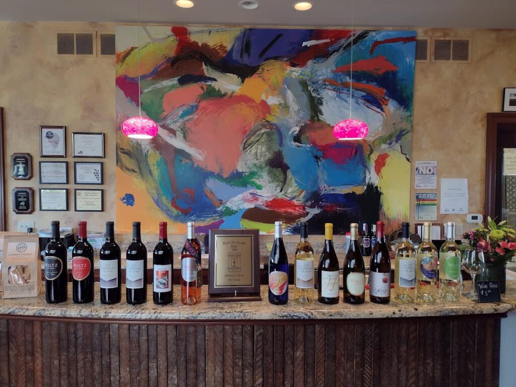 wine on a bar