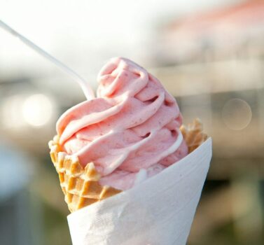 Ice cream cone in the summer at Lapp Valley Farm